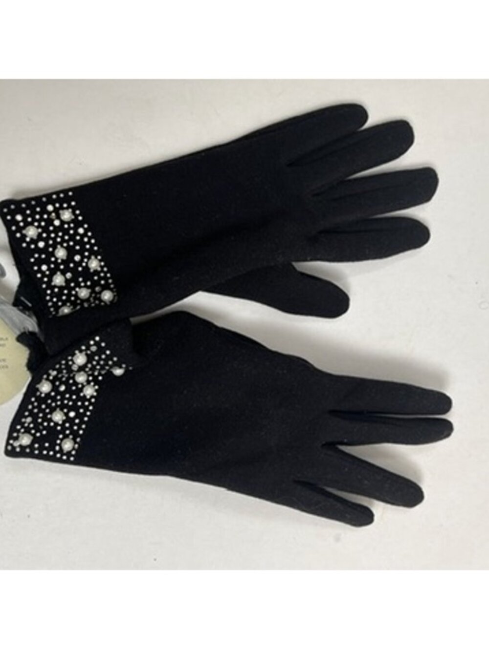 New G.H. Bass  Black Touchscreen rhinestone Gloves Large